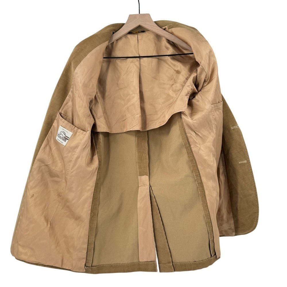 Vintage 70s Western Wear Corduroy Blazer Mustang by Haggar Made in USA Tan | 40 - Picture 2 of 9